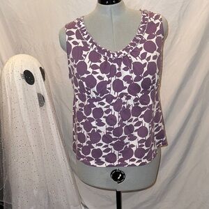 Boden Purple Leaf Print Women's Tank Top
